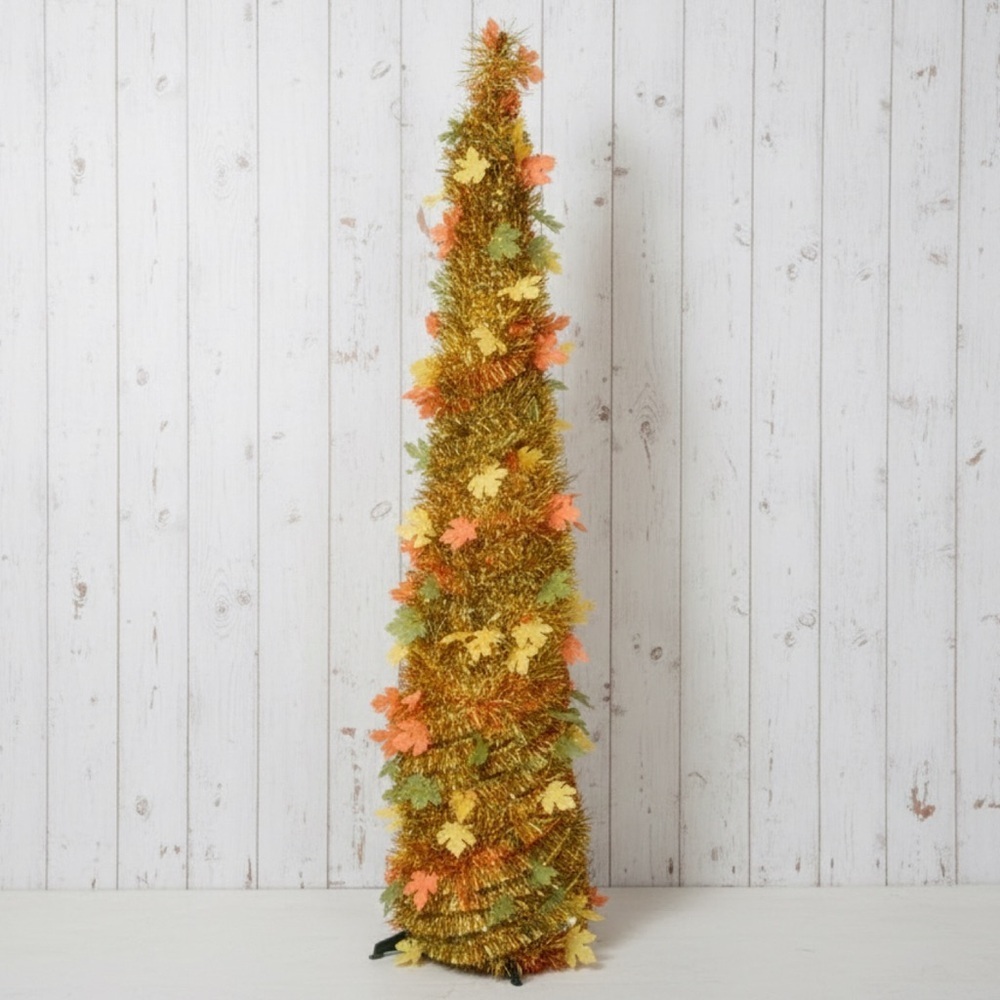 Festive Gold and Orange Holiday Tree